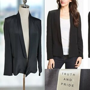 TRUTH AND PRIDE 100% Silk Shawl Lapel Blazer Cardigan Size S